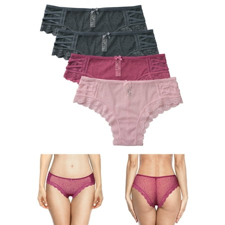 

Attraco Plus Size Women Underwear Nylon Soft Packs of 4 S-4X