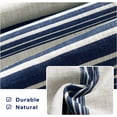 thumbnail image 5 of DriftAway Chris Vertical Striped Pattern Linen Textured Thermal Insulated Blackout Window Curtain Valance Rod Pocket Lined Single, 52" x 18" Plus 2" Header, Ivory Dark Blue, 5 of 7