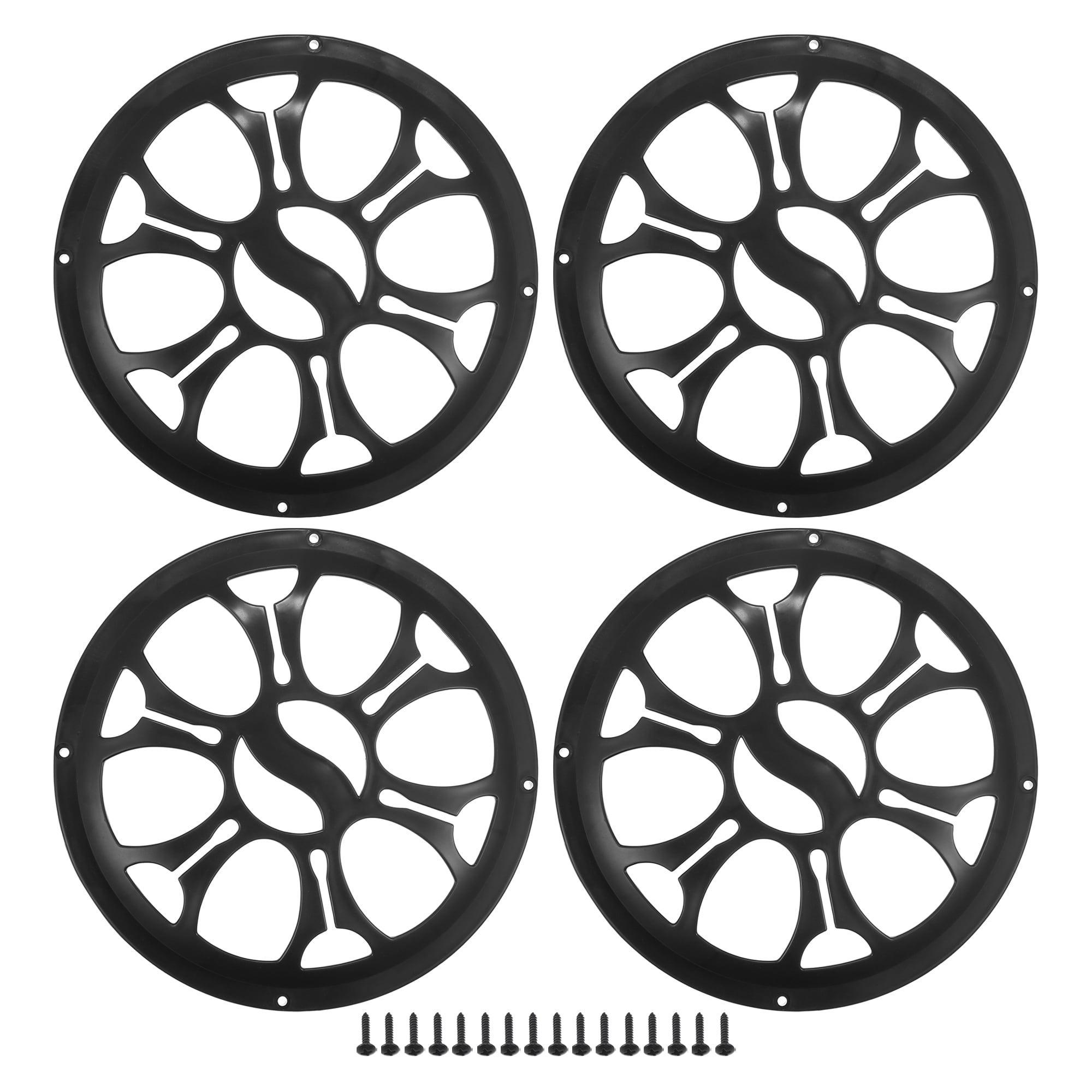 Unique Bargains 4 Pcs 8" Car Speaker Grills Cover Round 8 Inch Audio Subwoofer Protector with Mounting Screws ABS Black