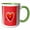Green/White, variant on 3drose, Cutout Look Heart with Arrow, Heart Trim on Sides, Red and Pink, 11oz Two-tone Black Mug