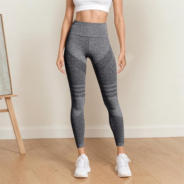 Womens High Waist Yoga Pants, Seamless Hip Lifting, Running Fitness, Color