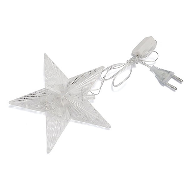 Adorno luminoso para árbol de Navidad, Estrella iluminada con pilas, decoración navideña para el hogar, fiesta de vacaciones al aire libre