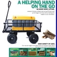 thumbnail image 3 of Sesslife Outdoor Heavy Duty Utility Wagon Cart, 660lbs Capacity Folding Steel Frame Garden Cart with Adjustable 180° Rotation Handle, Rubber Tire, 3 of 10