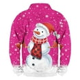 thumbnail image 3 of EchfiProm Mens Hoodies Pink Christmas Snowman Pullover Mock Neck Xmas Zipper Fleece Outdoor Sweatshirt for Men Graphic L, 3 of 3