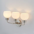 thumbnail image 2 of Coraline 3 - Light Satin Nickel / Silver Modern / Transitional Incandescent Glass And Steel Wall Sconce, 2 of 4