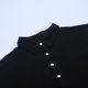 thumbnail image 5 of Camisas Para Hombre Manga Larga Regular Fit Camisa sólida informal de verano para hombre, camisa de manga larga con cuello levantado, Top (Black, 3XL), 5 of 7