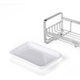 thumbnail image 4 of Soporte de esponja para fregadero de cocina, dispensador de jabón de cocina de acero inoxidable 304, jabonera para encimera con bandeja de drenaje extraíble, dispensador y cepillo no incluidos JAMW Sencillez, 4 of 5