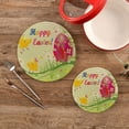 thumbnail image 2 of GZHJMY Easter Cute Chicks and Eggs Trivet Pot Holder, Round Woven Potholders Set 2PCS-Braided - Coasters - Table Mats 363 for Kitchen Pans Bowl Teapot, 2 of 7