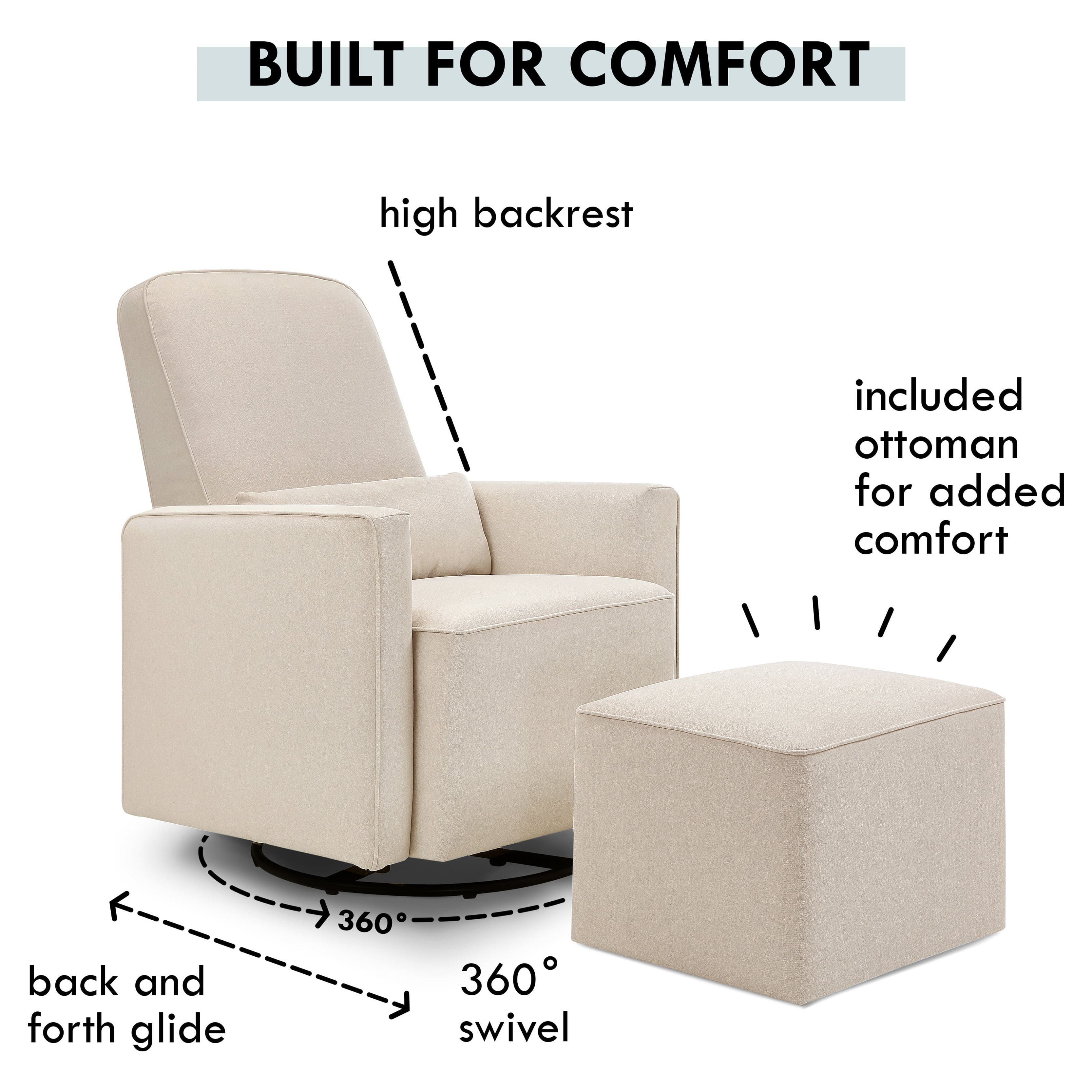 DaVinci Olive Glider and Ottoman, Cream