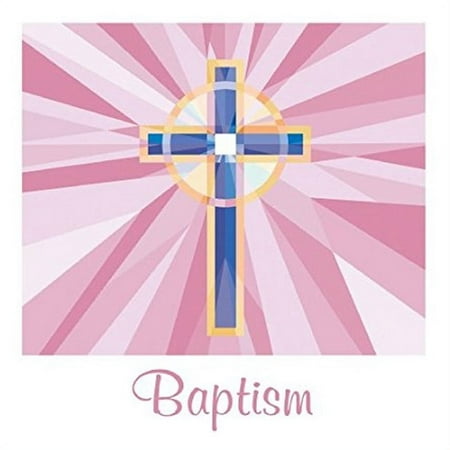 Stained Glass Pink Baptism 3-Ply Beverage Napkins 36 Per Pack