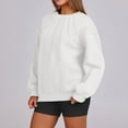thumbnail image 5 of ADSSDQ Womens Tunic Tops Loose Fit Long Sleeve Pleated Shirts Crewneck Sweatshirts Pullover Tops White XL, 5 of 6