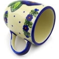 thumbnail image 2 of Polish Pottery 10 oz Mug (Bold Blue Pansy Theme) Signature UNIKAT Hand Painted in Boleslawiec, Poland + Certificate of Authenticity, 2 of 6
