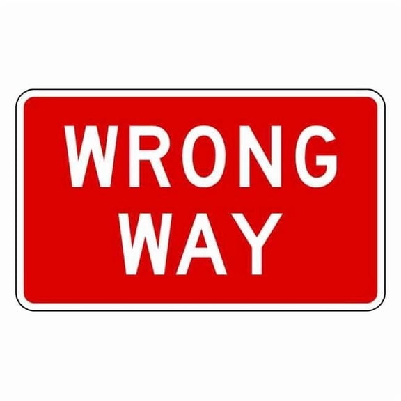 Lyle Wrong Way Traffic Sign,18" x 30" R5-1A-30HA
