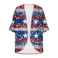 thumbnail image 4 of EGNMCR Cardigan Ladies' Cardigan Independence Day Printed Spring And Summer Long Sleeved Printed Women Coat, 4 of 5
