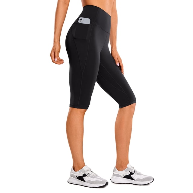 Calzas Capri CRZ YOGA para Mujer, Cintura Alta 33 cm, Negro XL