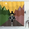 thumbnail image 1 of Ambesonne Motorcycle Shower Curtain, Rider in Mountains, 69"Wx84"L, Multicolor, 1 of 3