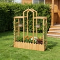 thumbnail image 6 of Large Raised Garden Bed with Trellis for Vine Climbing Plants- Wood Planter Box, 6 of 6
