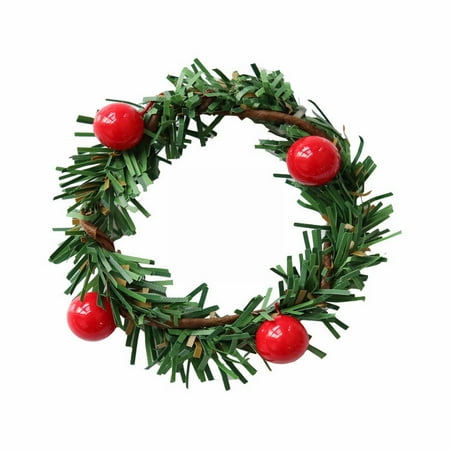 

HAFNFUE Christmas Decoration Red Fruit Needle Napkin Ring Hotel Home Napkin Buckle Christmas Wreath Tall Dining Table Set for 4