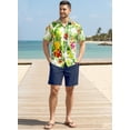 thumbnail image 6 of LA LEELA Men's Hawaiian Shirts Short Sleeve Button Down Shirt Men's Casual Shirts Vacation Tropical Beach Summer Party Shirts for Men Funny L Floral Pineapple, White, 6 of 7