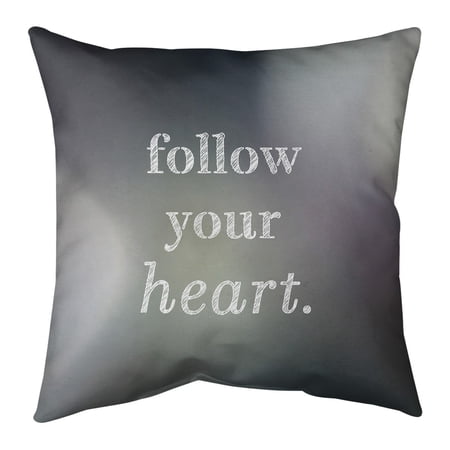 UPC: 0670507552380 | ArtVerse Quotes Multicolor Background Follow Your Heart Quote Pillow-Faux Suede 18 x 18 Large