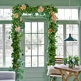thumbnail image 3 of Flores artificiales, vegetación, plantas colgantes falsas, guirnalda de hojas, colgante para boda, fiesta, jardín, oficina al aire libre, decoración de pared, 3 of 5