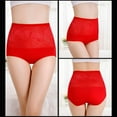 thumbnail image 2 of Xmarks Women Underwear High Waist Cotton Briefs Ladies Panties Tummy Control Panty Full Coverage Red, 104-126LBS, 2 of 3