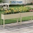 thumbnail image 4 of Lumiparty Galvanized Raised Garden Bed with Legs & Water Storage, 50×32×17 in Metal Planter Box, Outdoor Raised Garden Beds Gardening, Durable Planter Raised Beds, Beige, 4 of 7