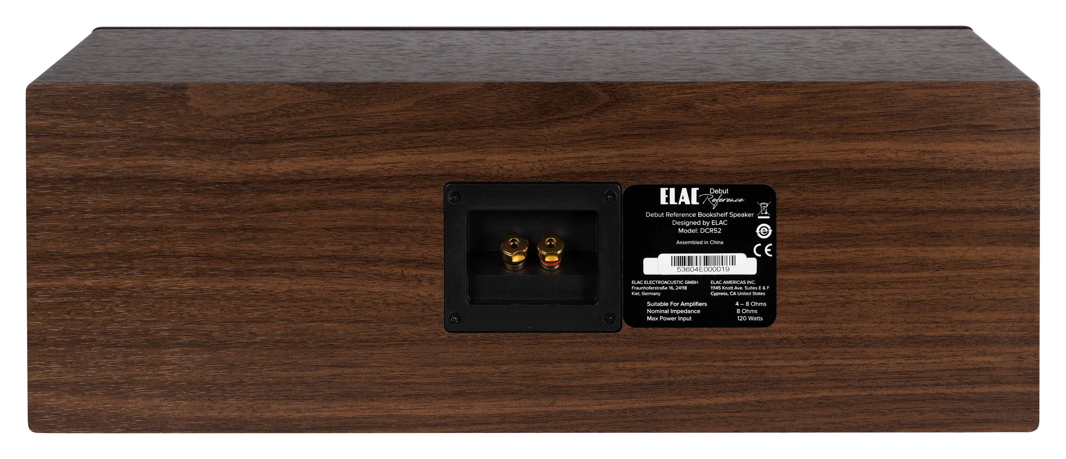 ELAC DBR62-BK Debut Reference Bookshelf Speaker Pair with a ELAC DCR52-BK Debut Reference Center Speaker with 5.25 Inch Woofers - Black/Walnut (2019)