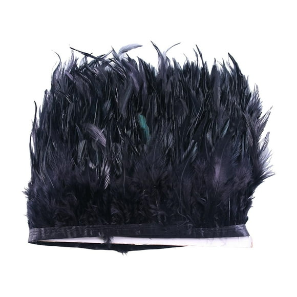 segolike 1 Meter Artificial Feather Fringe Sewing Dressmaking Dyed Black DIY Costume