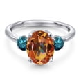 thumbnail image 3 of Gem Stone King 3.74 Ct Oval Ecstasy Mystic Topaz Blue Diamond 925 Sterling Silver Ring, 3 of 6