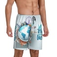 thumbnail image 2 of Naloa Let's go Travel Men's Short Pajama Pants, Lounge Comfort Shorts with Elasticized Waistband and Side Pockets - XX-Large, 2 of 9