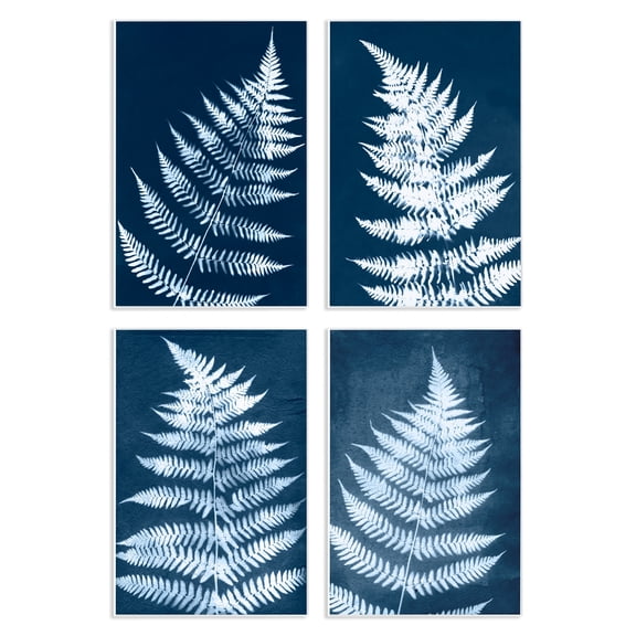 Stupell Industries Modern Fern Impressions Plants & Flowers Painting Unframed Art Print Wall Art, 10 x 15, Set of 4