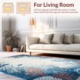 thumbnail image 2 of ODIKA 8'x10' Machine Washable Non-Slip Area Rug, Nautical Waves and Coral Reef Accent Floor Covering High Traffic Rug, Blue, 133717, 2 of 7