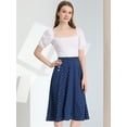 thumbnail image 3 of INSPIRE CHIC Falda Midi De Lunares Vintage Con Cremallera En La Cintura Elástica Para Mujer Azul XS, 3 of 5