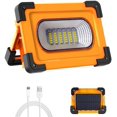 thumbnail image 1 of Reflector LED recargable 60W Luz de trabajo en el sitio de construcción con linterna solar de 4 modos Foco portátil para exteriores para acampar, bricolaje (pequeño) JAMW Sencillez, 1 of 5