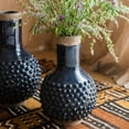 thumbnail image 3 of Large South East Asia Navy Blue Domo Coarse Pottery Vase, 3 of 10