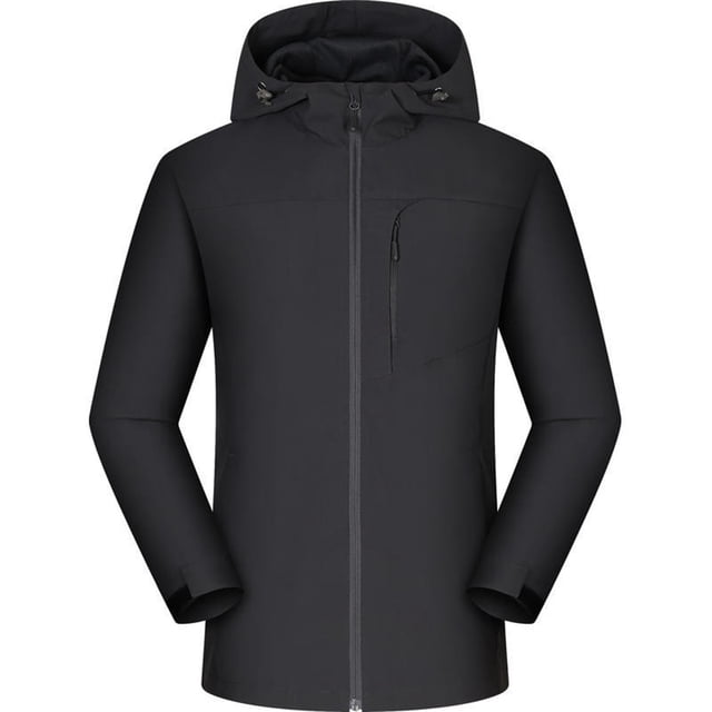 KIHOUT Spring Winter Warm Coat Women Solid Color Rain Jacket Outdoor Hooded Raincoat Windproof Top,Size M-4XL