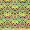 thumbnail image 2 of Ambesonne Ethnic Fabric by the Yard Microfiber, Bohemian Eastern Pattern, 10 Yards, Mustard Coral Turquoise, 2 of 2
