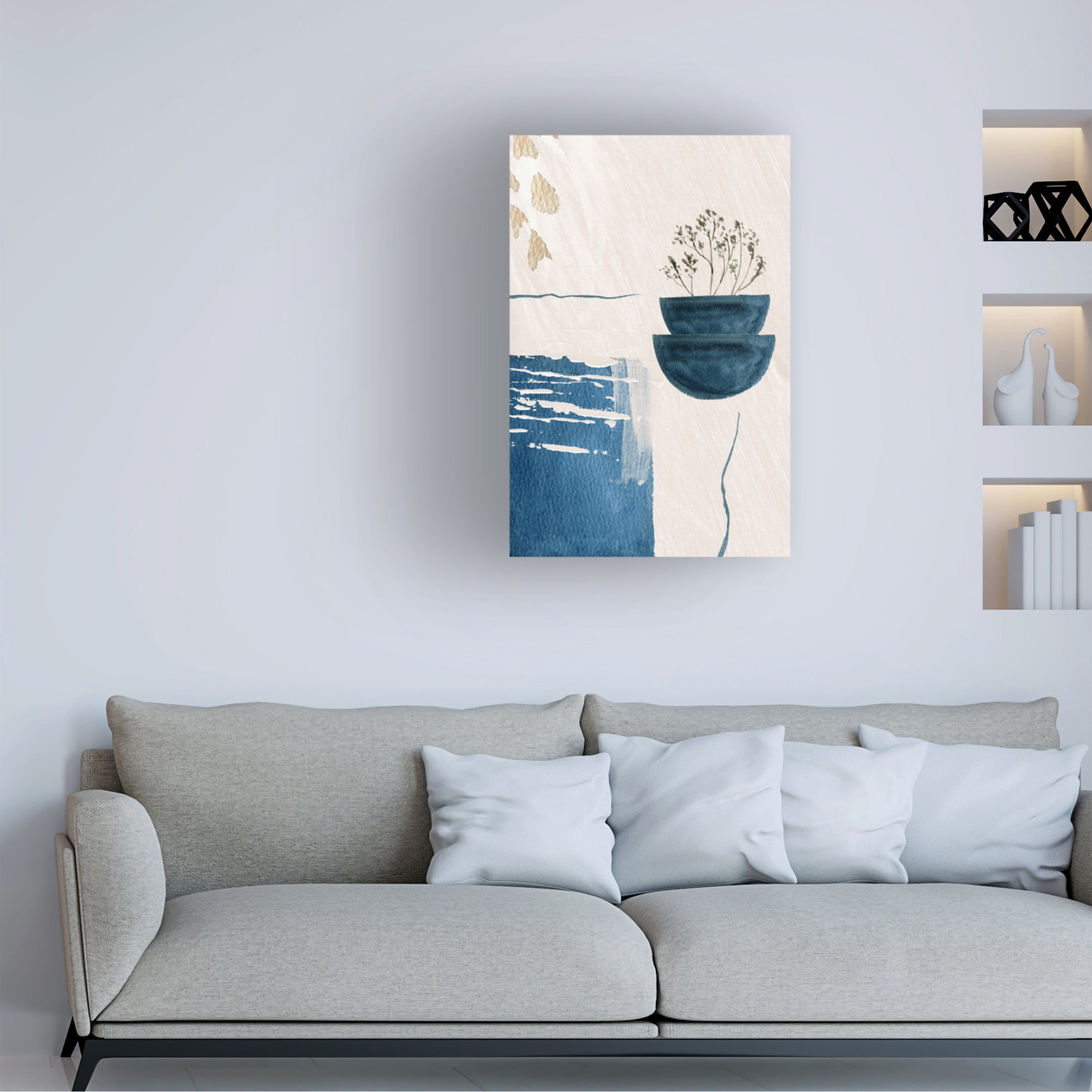 Trademark Fine Art Sally Ann Moss Calm Blues 1 Canvas Wall Art
