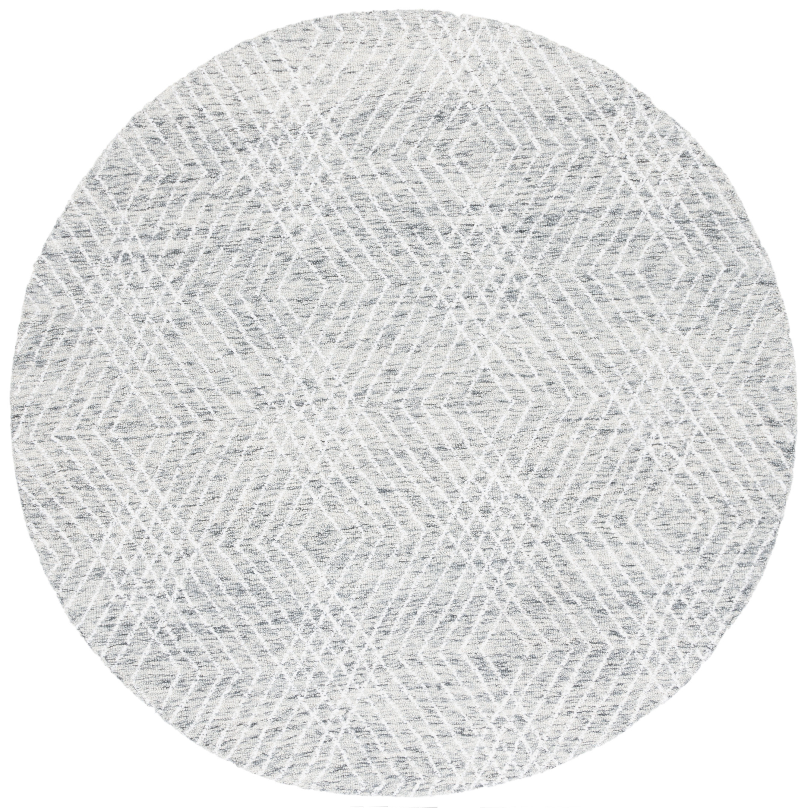 SAFAVIEH Abstract Dania Diamond Area Rug, Gray/Ivory, 6' x 6' Round