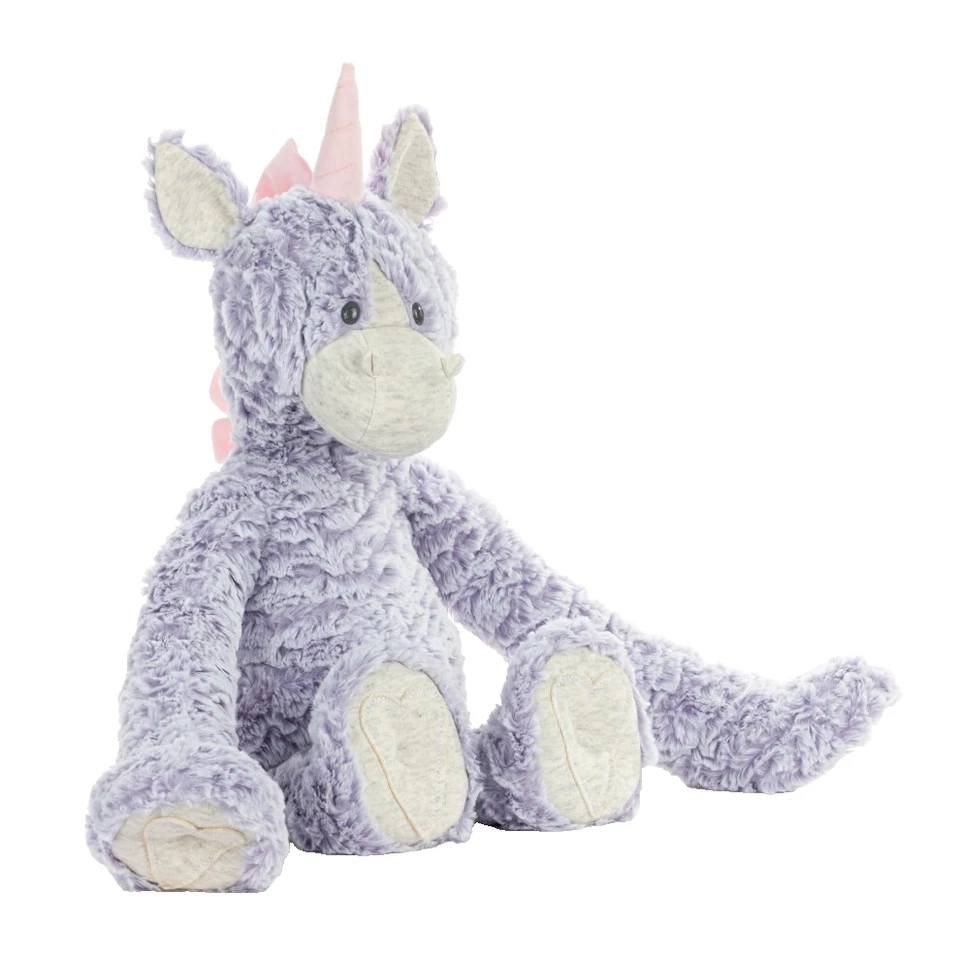 Demdaco Heartful Hugs Plush Purple Unicorn 13 x 12.5 Weighted Stuffed Animal