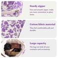 thumbnail image 3 of Set de bolsitas de maquillaje URSKYTOUS de algodón acolchado con estampado floral morado x3, 3 of 7