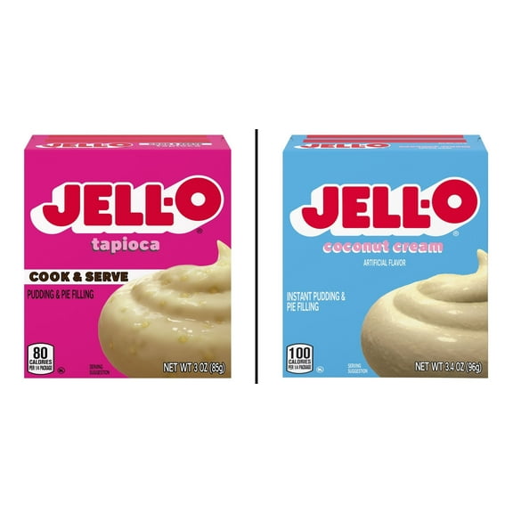 Jell-O Cook & Serve Tapioca Pudding Mix 3 oz & Jell-O Coconut Cream 3.4 oz