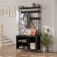 thumbnail image 1 of QinaQin Hall Tree with Bench and Coat Rack, 36.41 Inch Entryway Shoe Bench with 17 Hooks and Drawers, 1 of 7