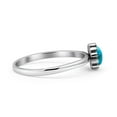 thumbnail image 2 of Solitaire Flower Round Oxidized Ring Simulated Turquoise 925 Sterling Silver Size 8, 2 of 5