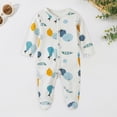 thumbnail image 2 of enyan Newborn Boy Girl Outfits Footie Pajamas Baby Girl Button Romper Footed Sleep N Play Sleepwear Infant Boy Girl Clothes（Orange,6-9 Months）, 2 of 4