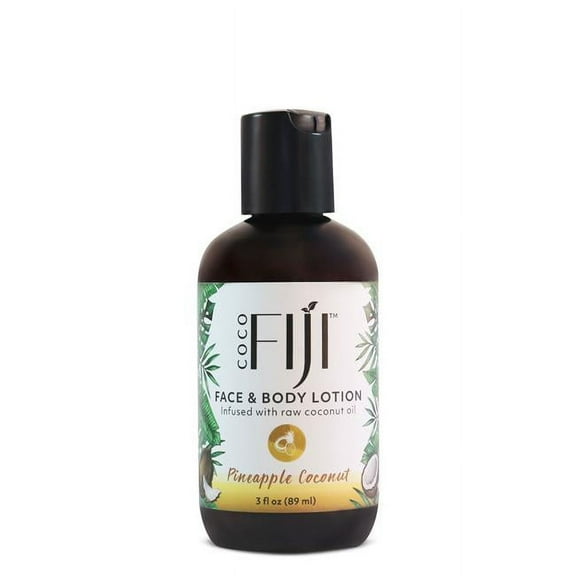 Coco Fiji Face & Body Lotion Infused With Coconut Oil |  Lotion for Dry Skin | Moisturizer Face Cream & Massage Lotion for Women & Men | Pineapple Coconut 3 oz