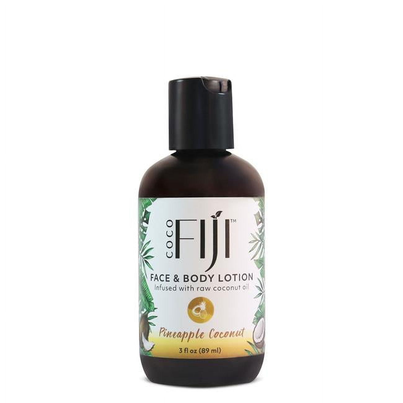 Coco Fiji Face & Body Lotion Infused With Coconut Oil | Lotion for Dry Skin | Moisturizer Face Cream & Massage Lotion for Women & Men | Pineapple Coconut 3 oz