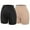1-2,Black+Beige,2 Pack, variant on FITVALEN Anti Chafing Underwear Slip Shorts for Women Under Dress Invisible Seamless Boyshorts Panties Shapewear