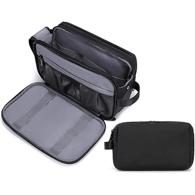 Neceser de Viaje, Bolsa de Aseo para Mujer y Hombre, Organizador de Maquillaje y Herramientas de Afeitado con Gancho Colgante